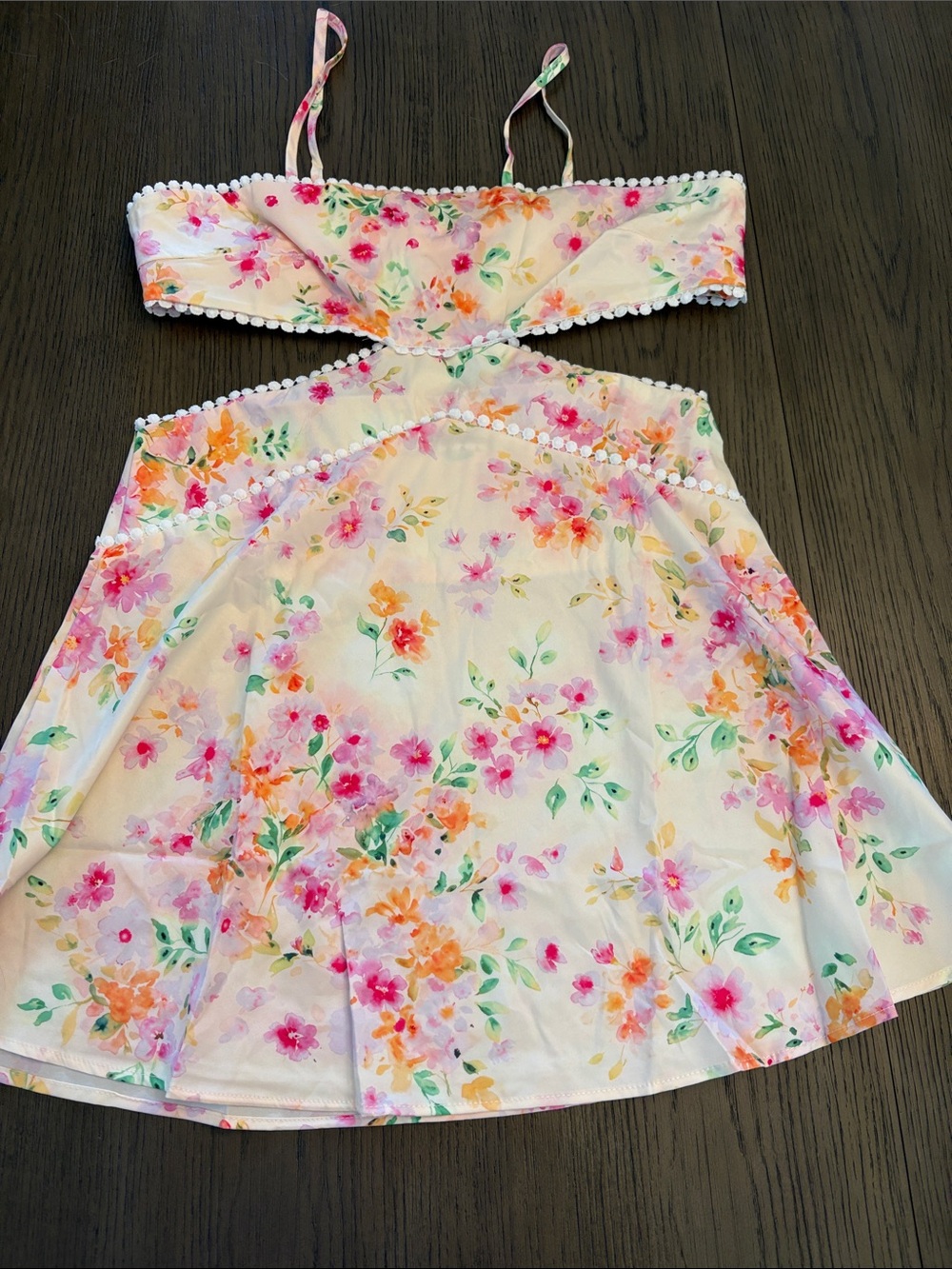 Woman’s ' Floral Pom-Trim Yellow Dress